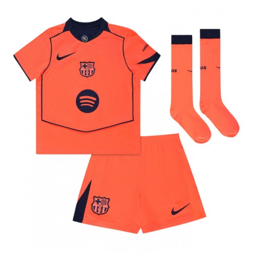 Lacne Dětský Futbalové dres Barcelona Alejandro Balde #3 2025-26 Krátky Rukáv - Tretina (+ trenírky)